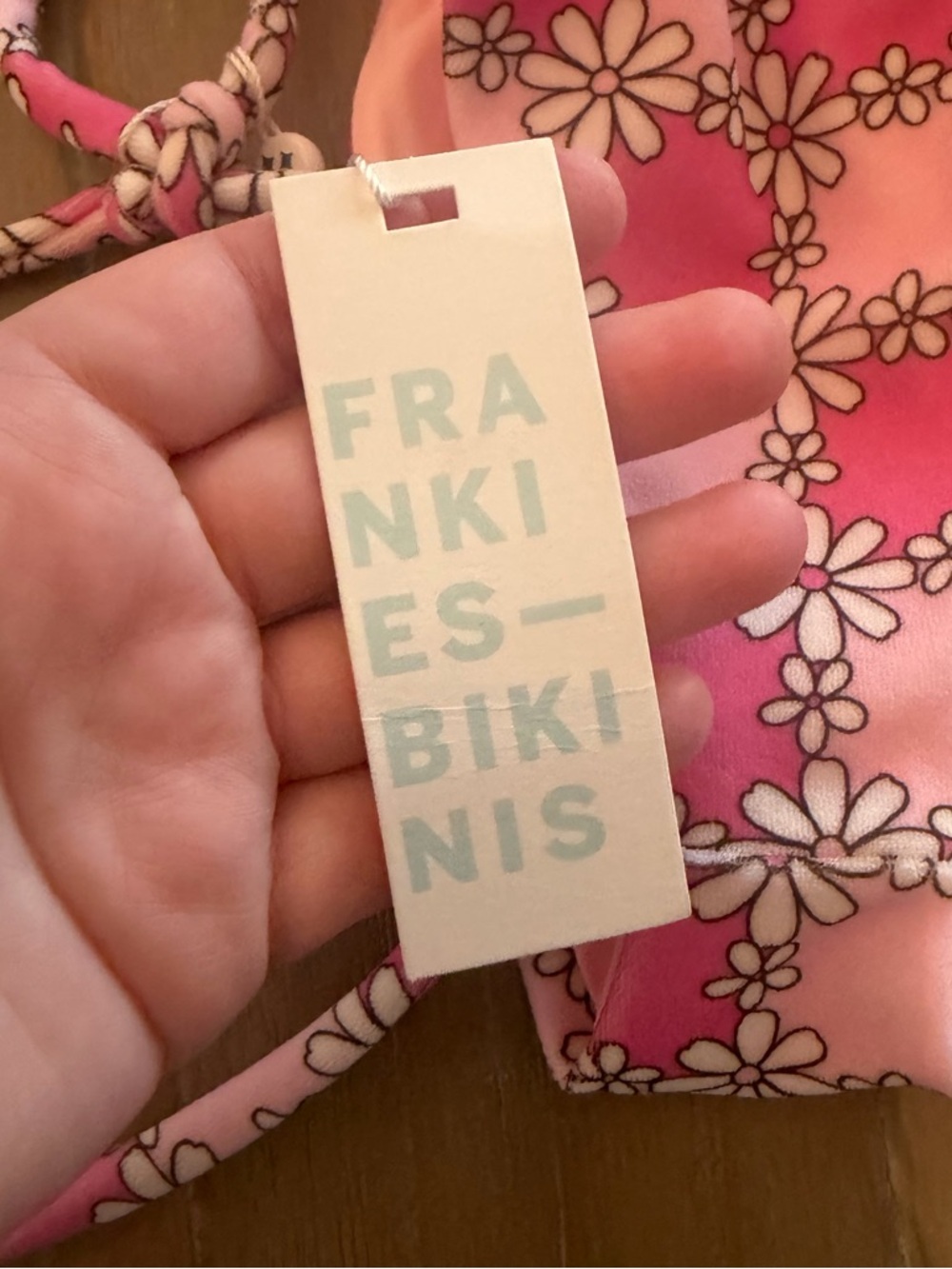 Frankie's Bikinis Pink Floral String Bikini Bottom - Picture 4 of 7